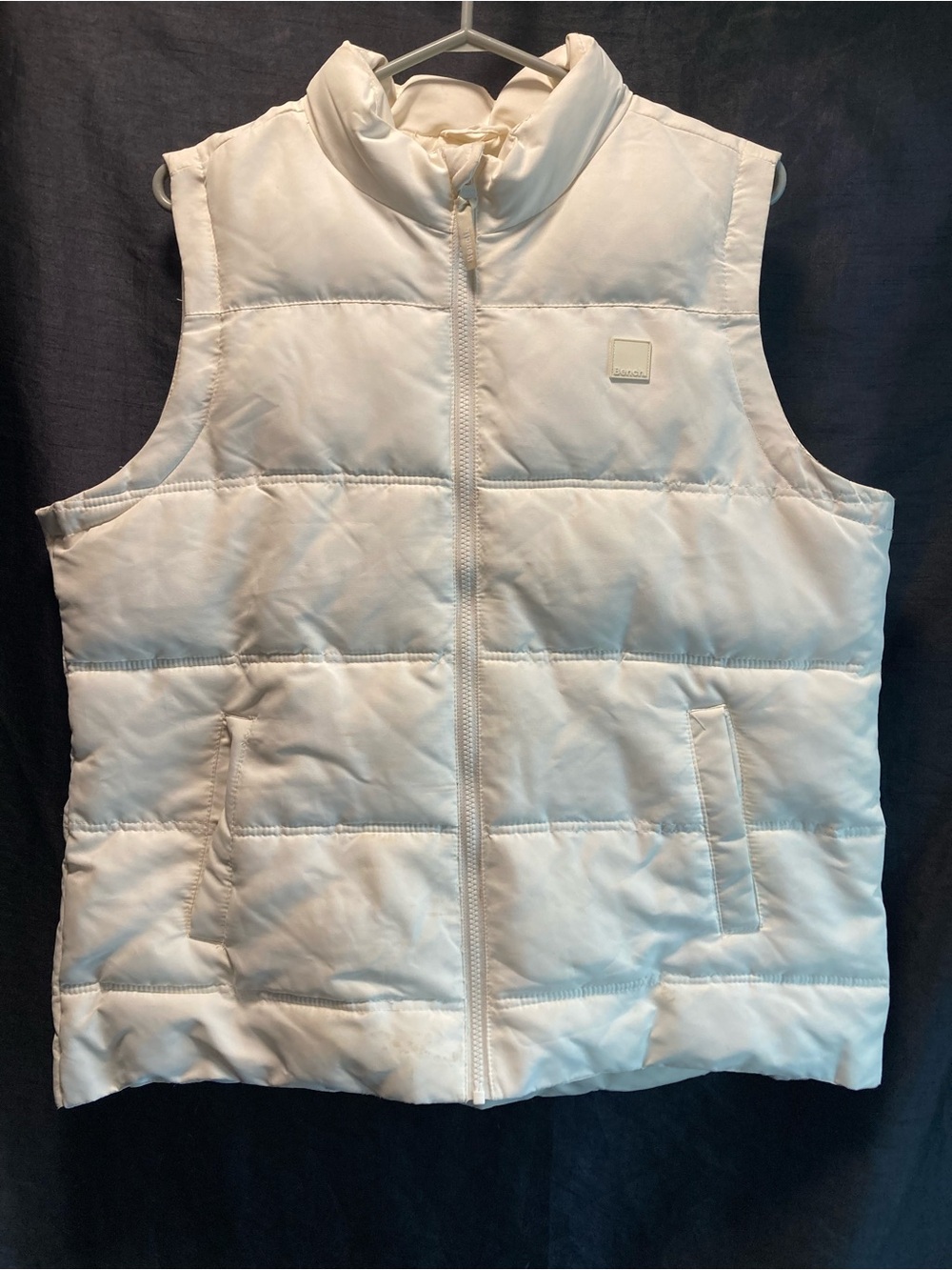 Bench White Quilted Puffer Vest Women XL